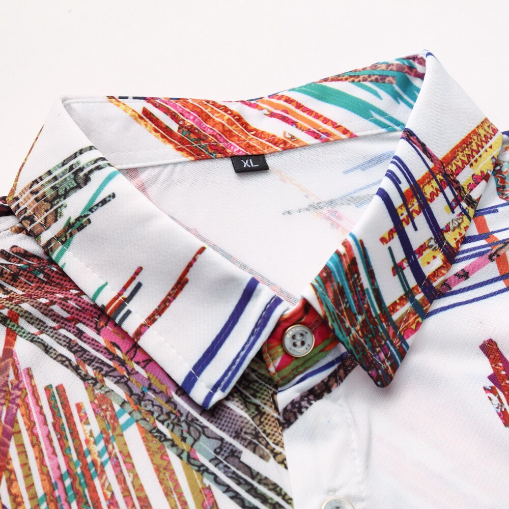 JZ CHIEF Streetwear Graffiti Shirts Men Short Sleeve Summer Casual Button Down Shirt Male Print Business Dress Shirt Plus Size