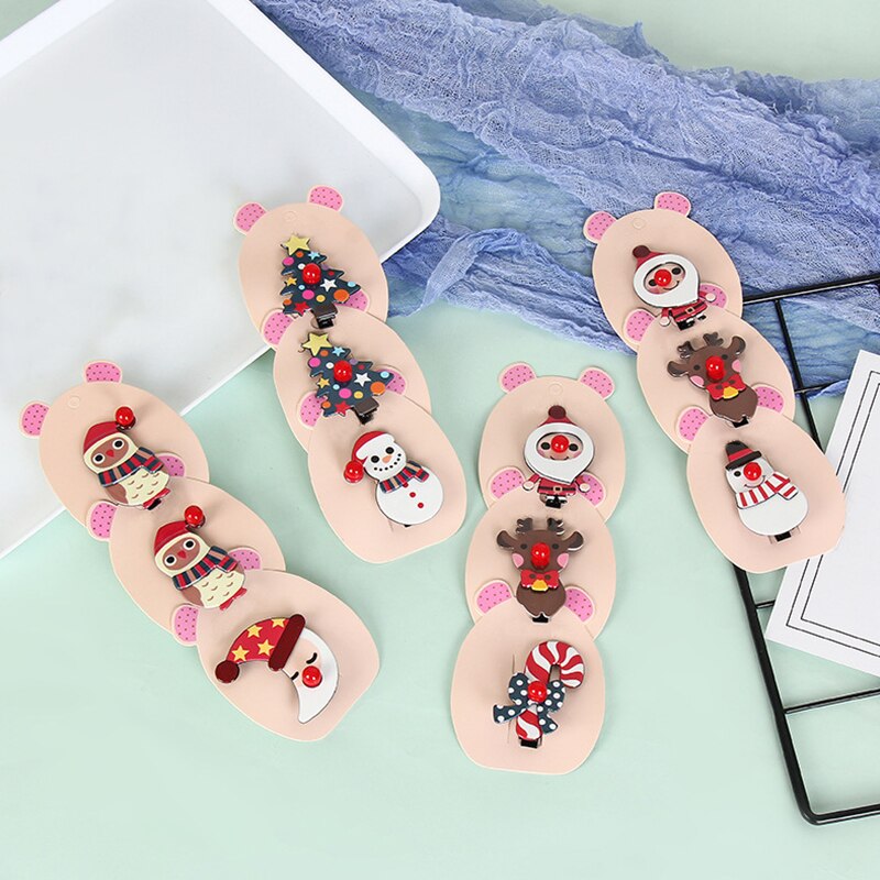 Neue Weihnachten Baby Mädchen Kleine Haar Clips SchöNe Karikatur freundlicher Haar Stifte freundlicher Headwear Baby Haar Zubehör 1Stck: Ursprünglich Titel