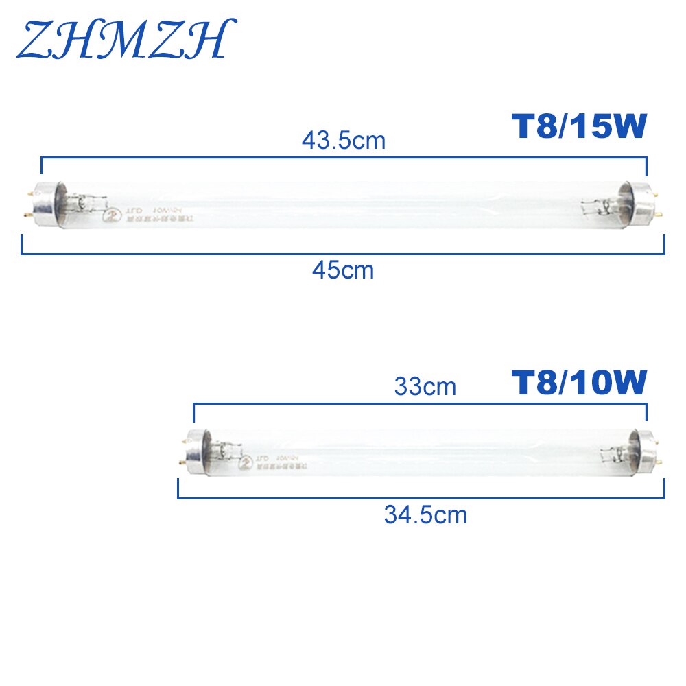 T8 Ultraviolet Lamps 220V Domestic Germicidal Lamp 10W 15W Household Disinfection UV Lamp UVC Quartz Sterilization Light Ozone