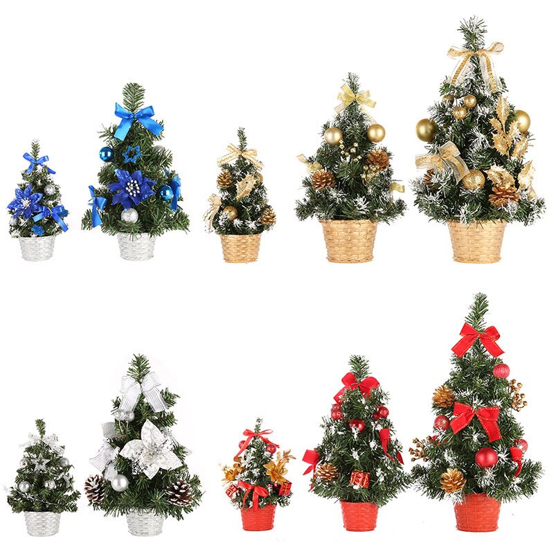 Christmas Party Ornament Mini Tree Decors Desk Table Festival Xmas Decoration
