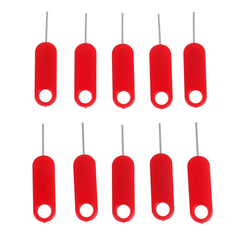 10pcs per il iPhone iPad Samsung per Huawei xiaomi Red Rimozione Sim Card Tray di Espulsione Strumento Chiave di Pin In Acciaio Inox ago