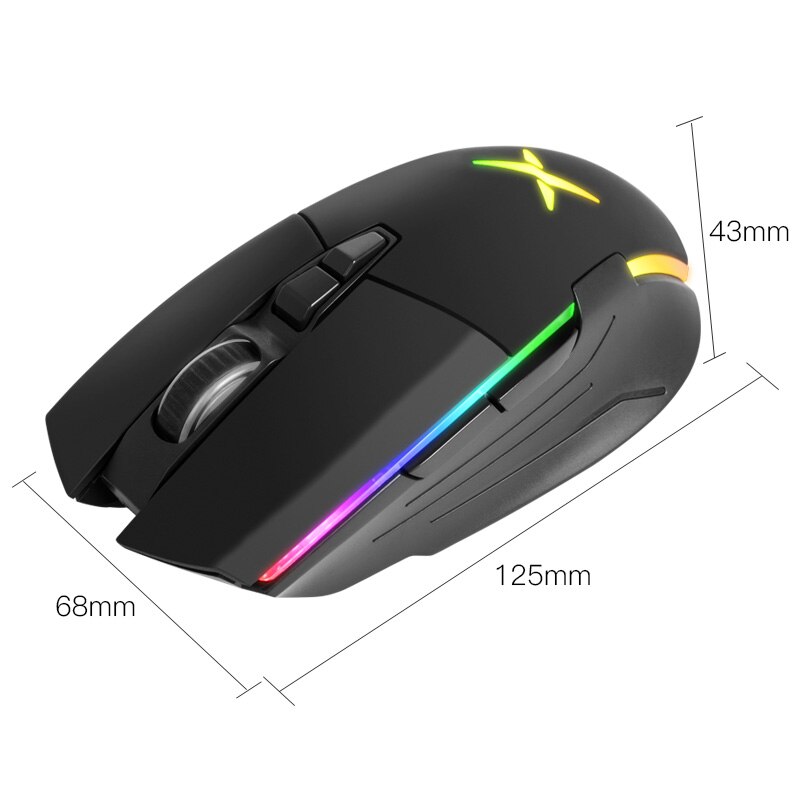 DELUX M522GL 3389 Sensor 16000 DPI wireless Gaming Mouse Ergonomic Mouse RGB 7 Programmable Buttons Mice For PC Game User