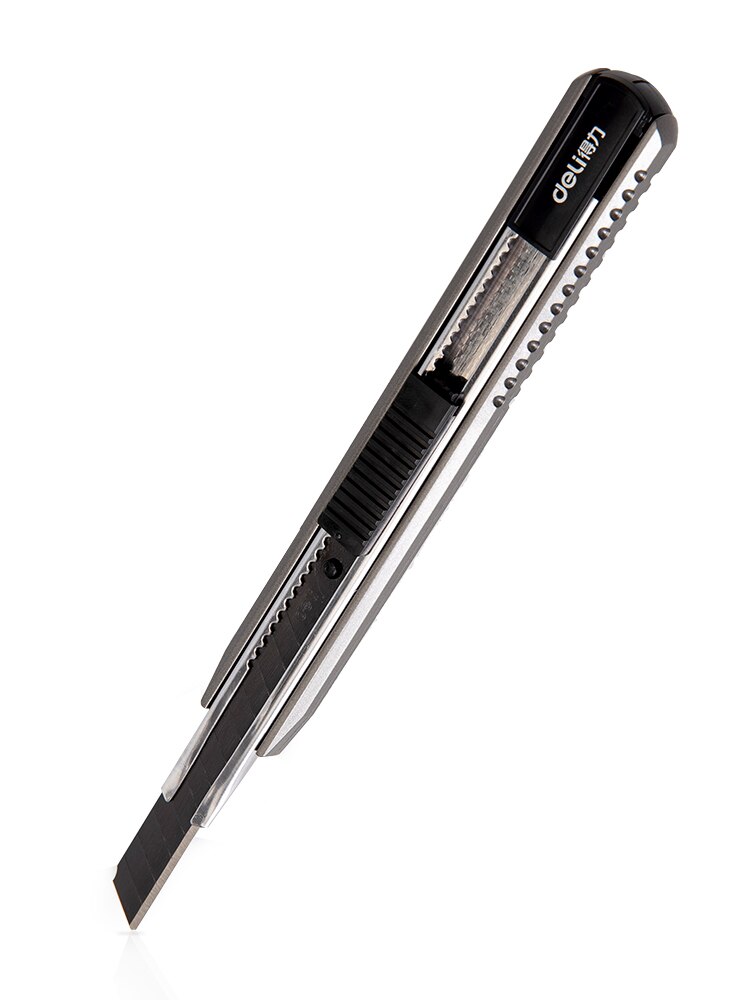 Deli2036s black blade art knife self locking art knife stainless steel wallpaper knife school office stationery