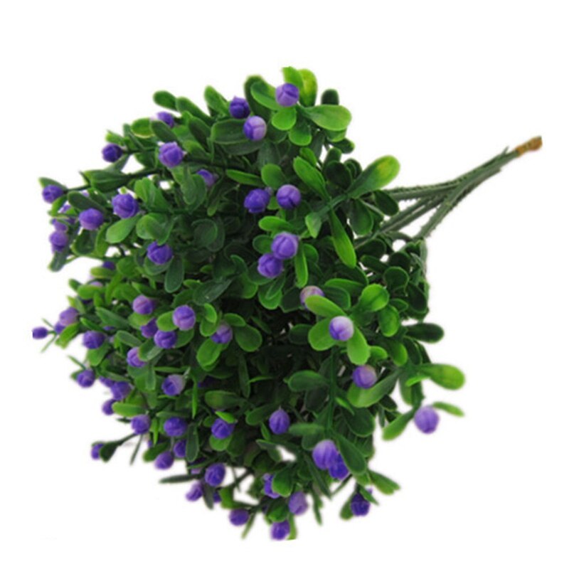 Groene Kunstmatige Bloem Simulatie Milan Kleine Boeket Plastic Plant Bloemen Voor Bruiloft Thuis Office Party Decoratie Art: PP