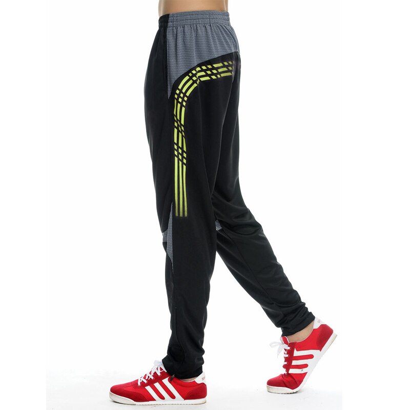Mens lässig Sport Hosen Reißverschluss Taschen Joggen verlieren Fitness Laufen Hosen FußBall Ausbildung Hosen Jogginghose: Grün / L