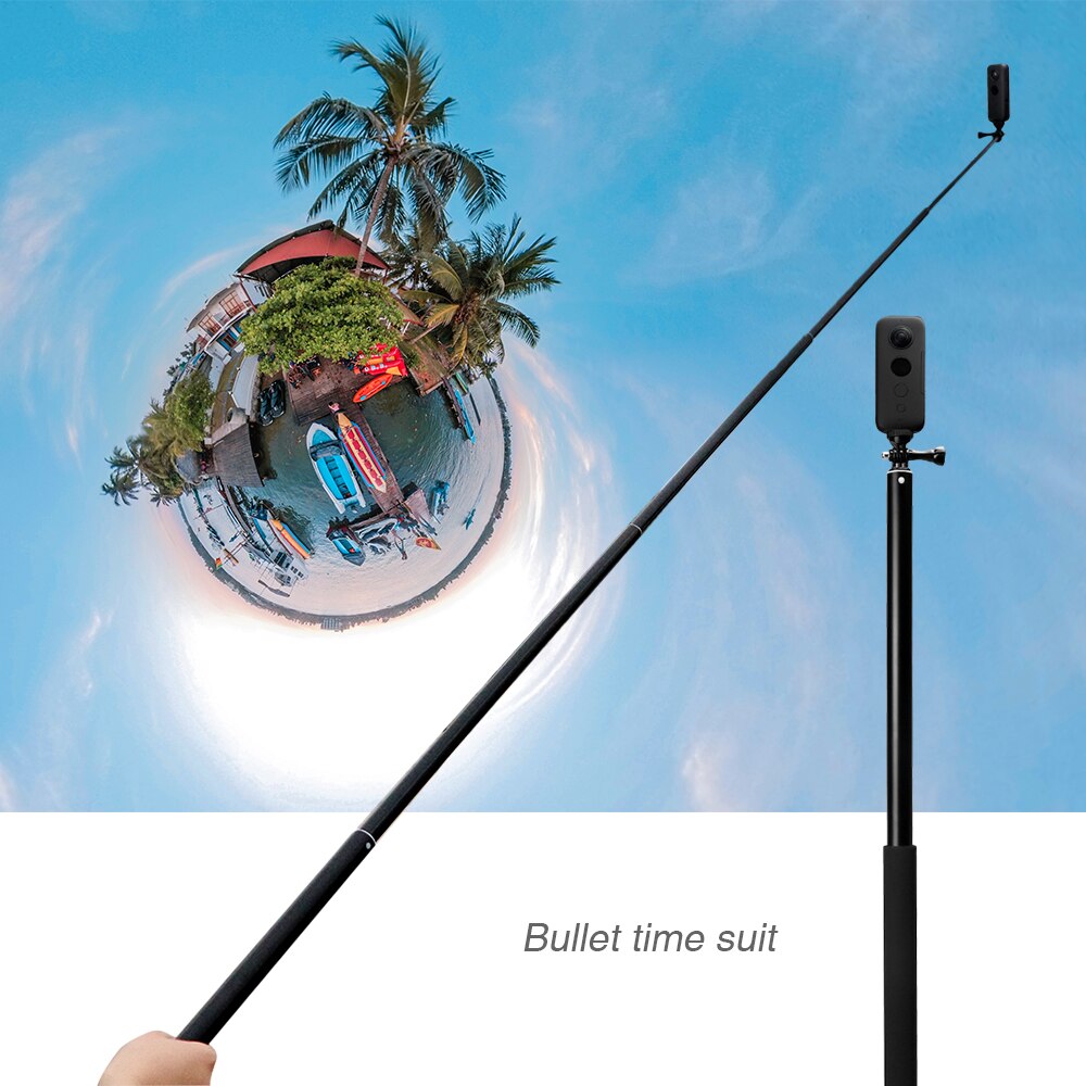Palo de selfie de aleación de aluminio para Gopro, palo de extensión de 2m, monopié para Gopro Hero8 7 6 5 4 3 DJI Osmo, accesorios de cámara deportiva
