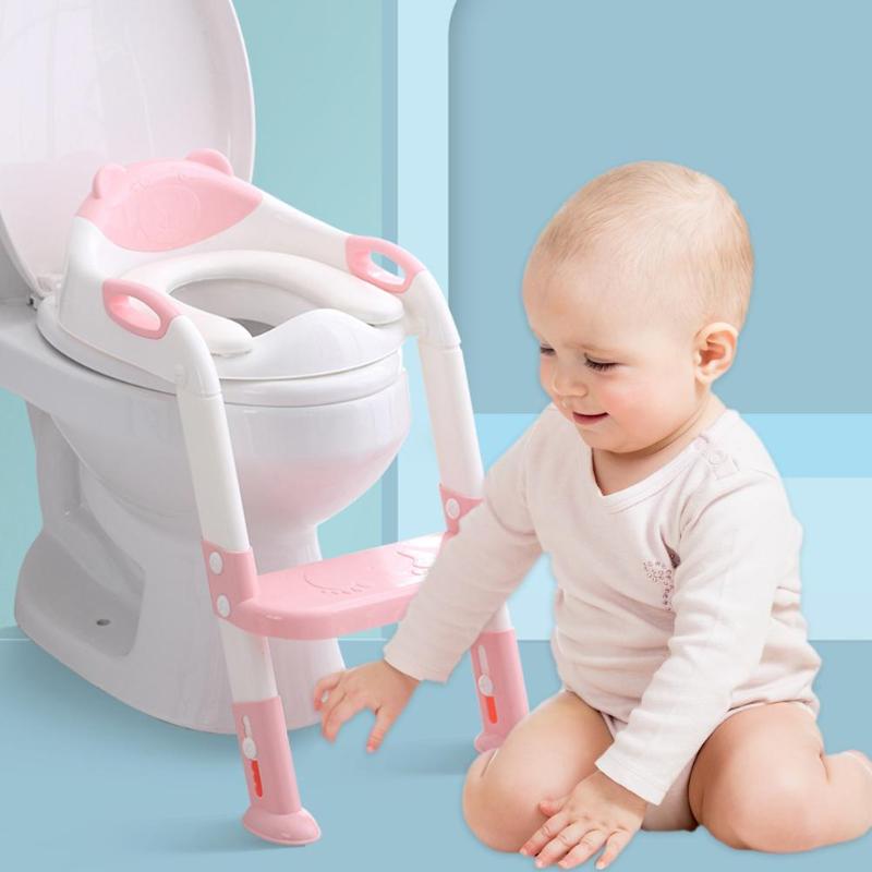 Sammenklappelig babypotte baby spædbarn toilet træningssæde med justerbar stige bærbar urinal potte træningssæder til børn
