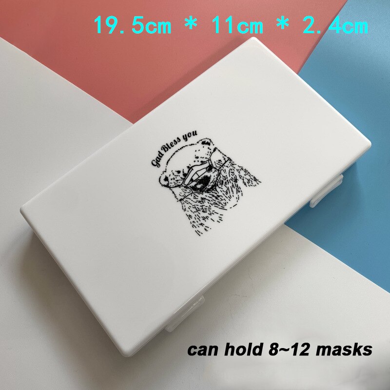 Portable Mask Box Plastic Face Mask Storage Case Boite Rangement Masque Dust Moisture Proof Kids Student Cajas Mascarillas: M