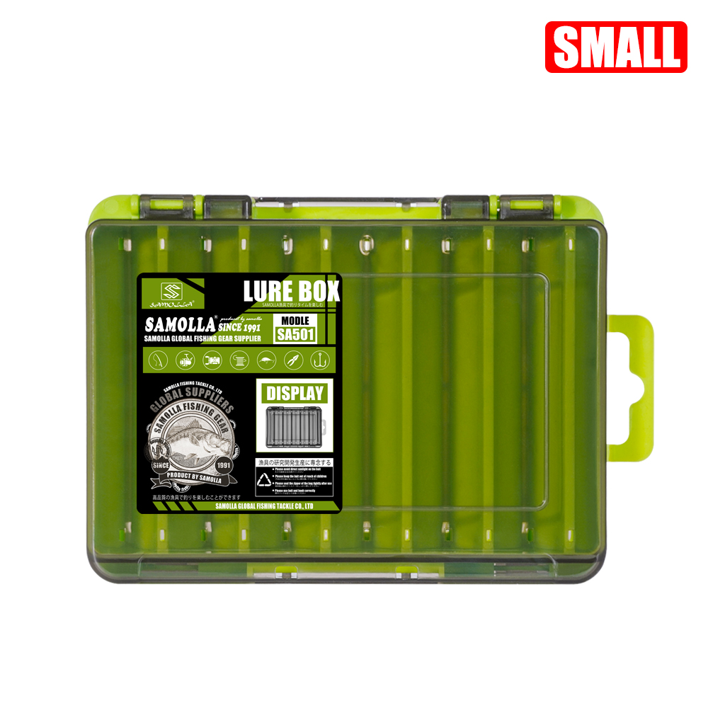 SAMOLLA Double-Sided Compact Tackle Box - Streamline Fishing with Durable, Versatile Organizer for Lures, Hooks, Baits: WHITE