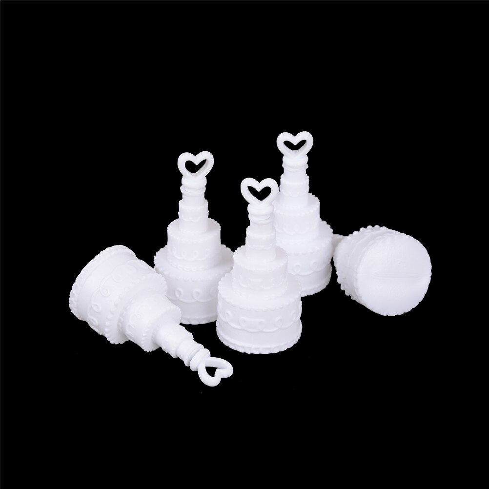 5Pcs White Cake Empty Bubbles Soap Bottles Romantic Wedding Birthday Party Decor Event Festival Supplies