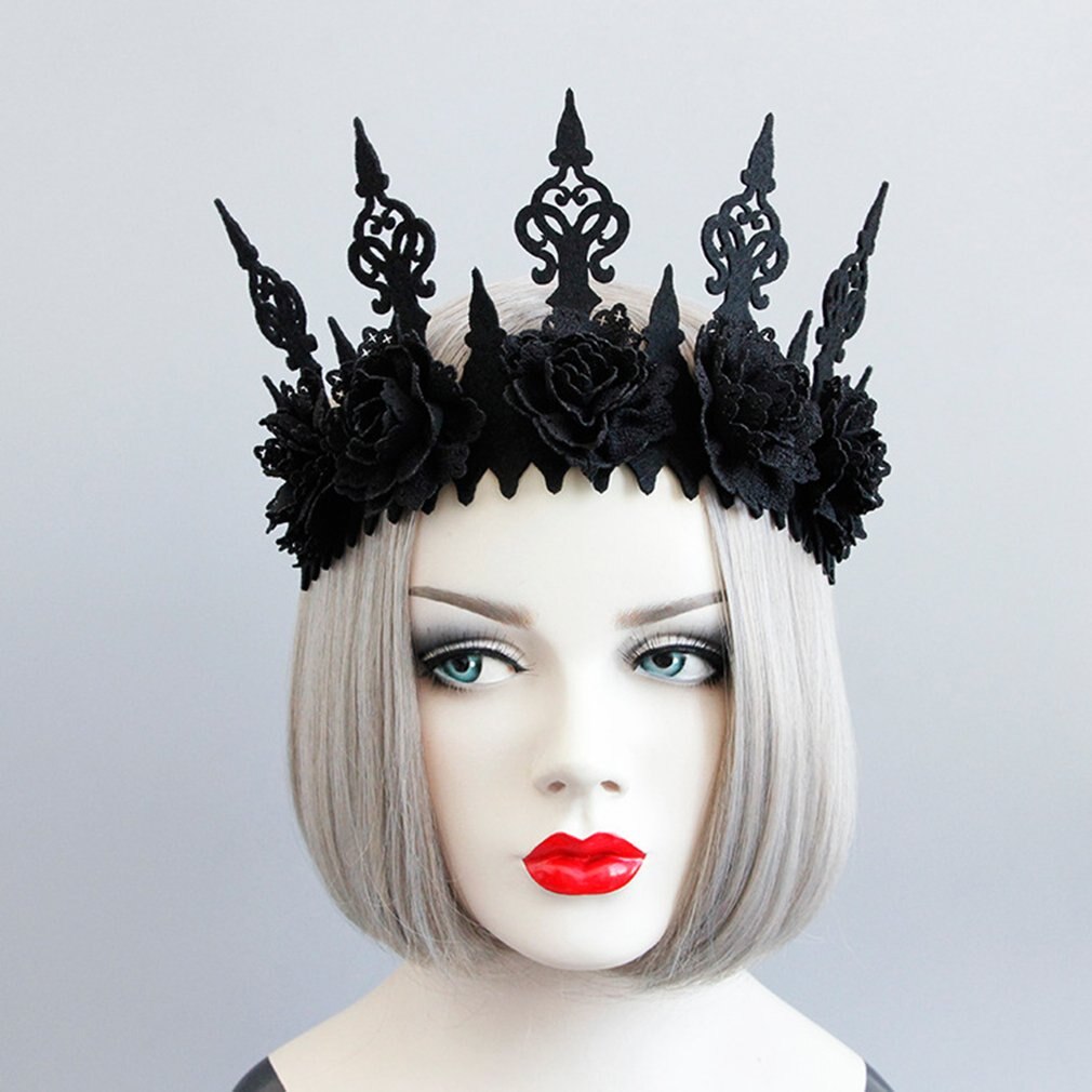 Style sombre Style gothique couronne noire Halloween carnaval accessoires femme assistant maquillage mascarade guirlande bandeau cheveux accessoires