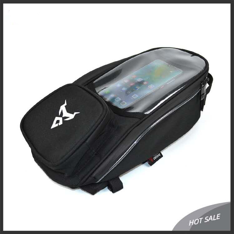 Bolsa de tanque de Motor a prueba de agua para teléfono, bolso de hombro para motocicleta, bolsa de tanque de combustible para Motocross, mochila magnética, color negro: black grey
