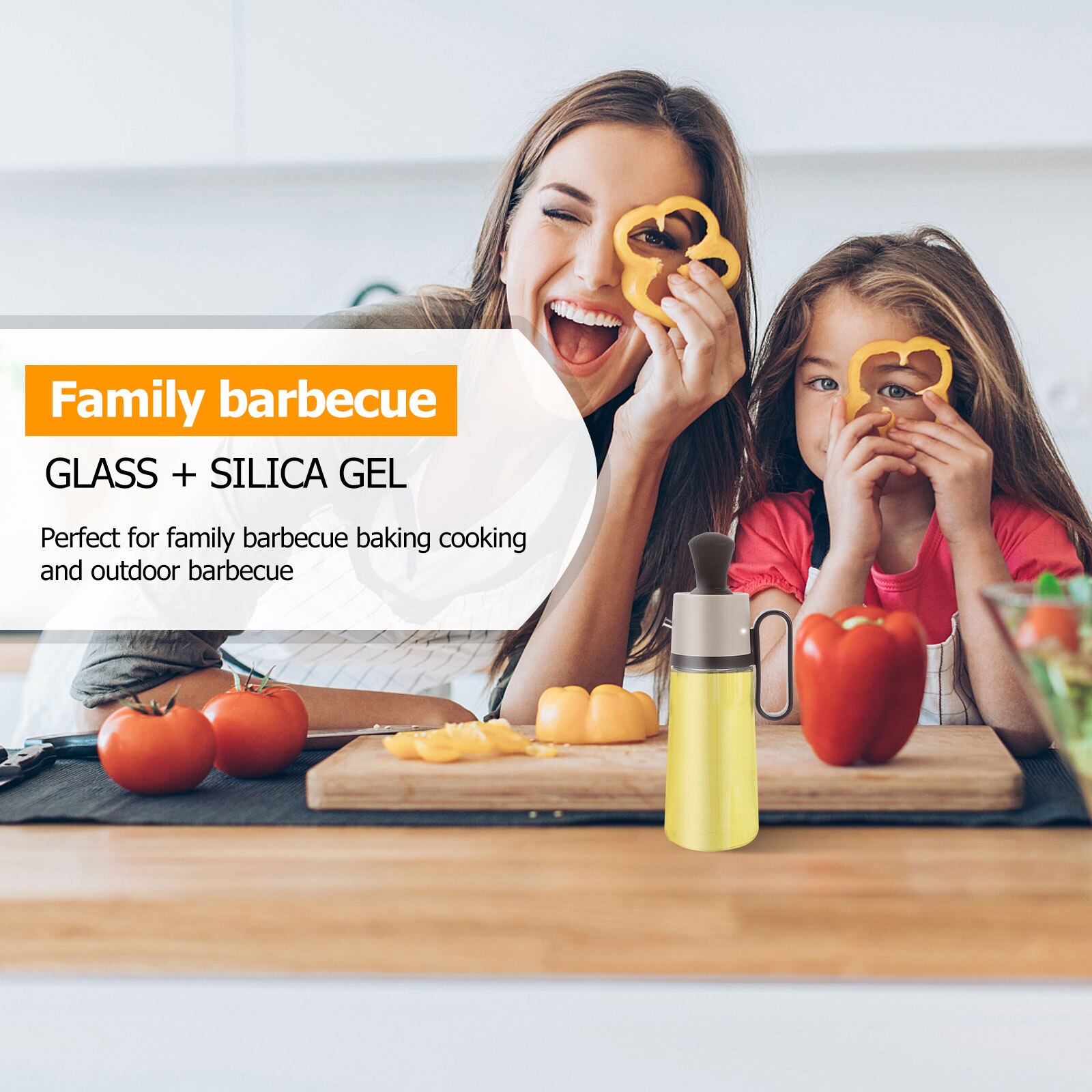 Large-capacity Kitchen Oil Pot Two-in-One Glass Oilcan Condiment Container with Brush