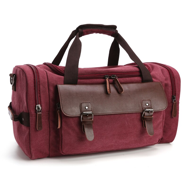 Bolsa de fin de semana de , bolsas negras para senderismo, bolsas de lona para equipaje de mano para hombres y mujeres, bolsa de viaje nueva gran capacidad al aire libre: Rojo