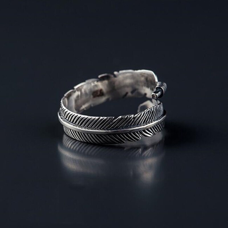 Minimalistische Retro Zilver Kleur Verstelbare Opening Ring Creatieve Veer Vlinder Boomtak Vinger Ring Voor Vrouwen Charm Sieraden