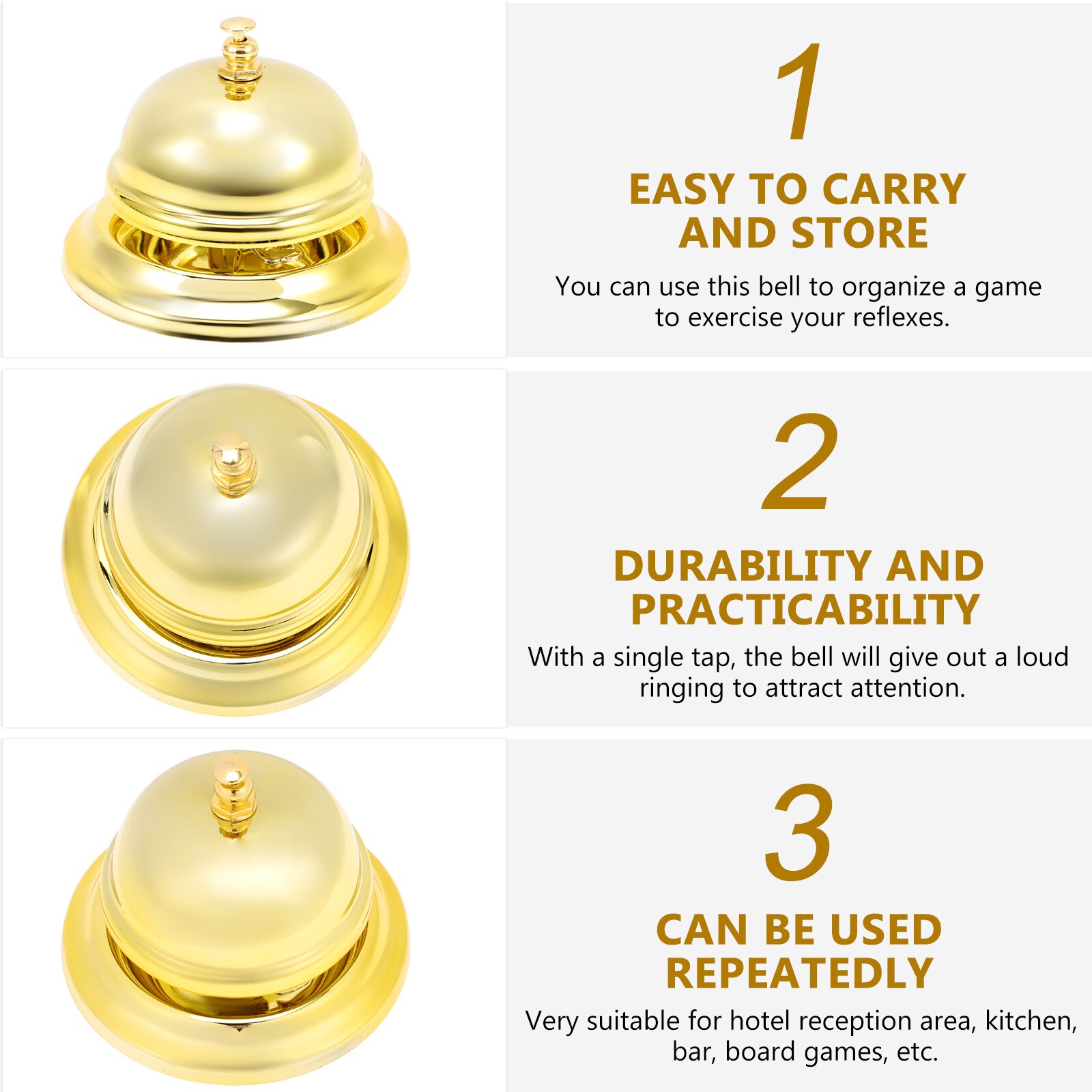 Meal Service Bell Alloy Call Bell Meeting Summoning Bell Answering Bell for Hotel