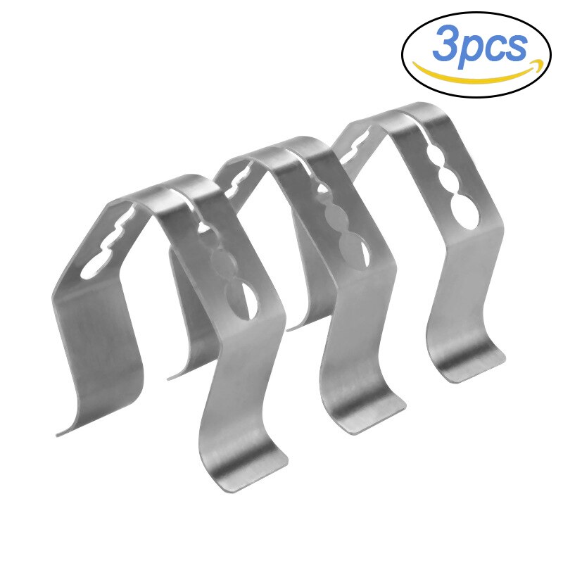 BBQ Thermometer Probe Clip Stainless Steel BBQ Smoke Thermometer Holder Kitchen Barbecue Accessories: 3 x Clip