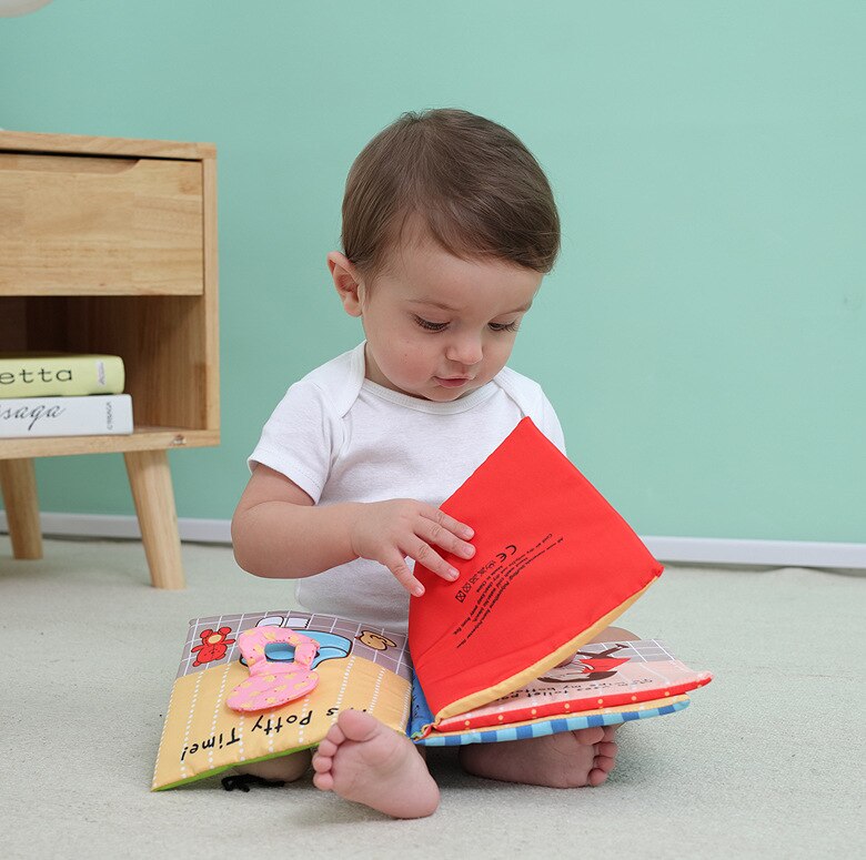 JJOVCE Baby Book bambini bambini libri di stoffa per bambini tridimensionali come fare il bagno andare vasino risorse di apprendimento educativo precoce