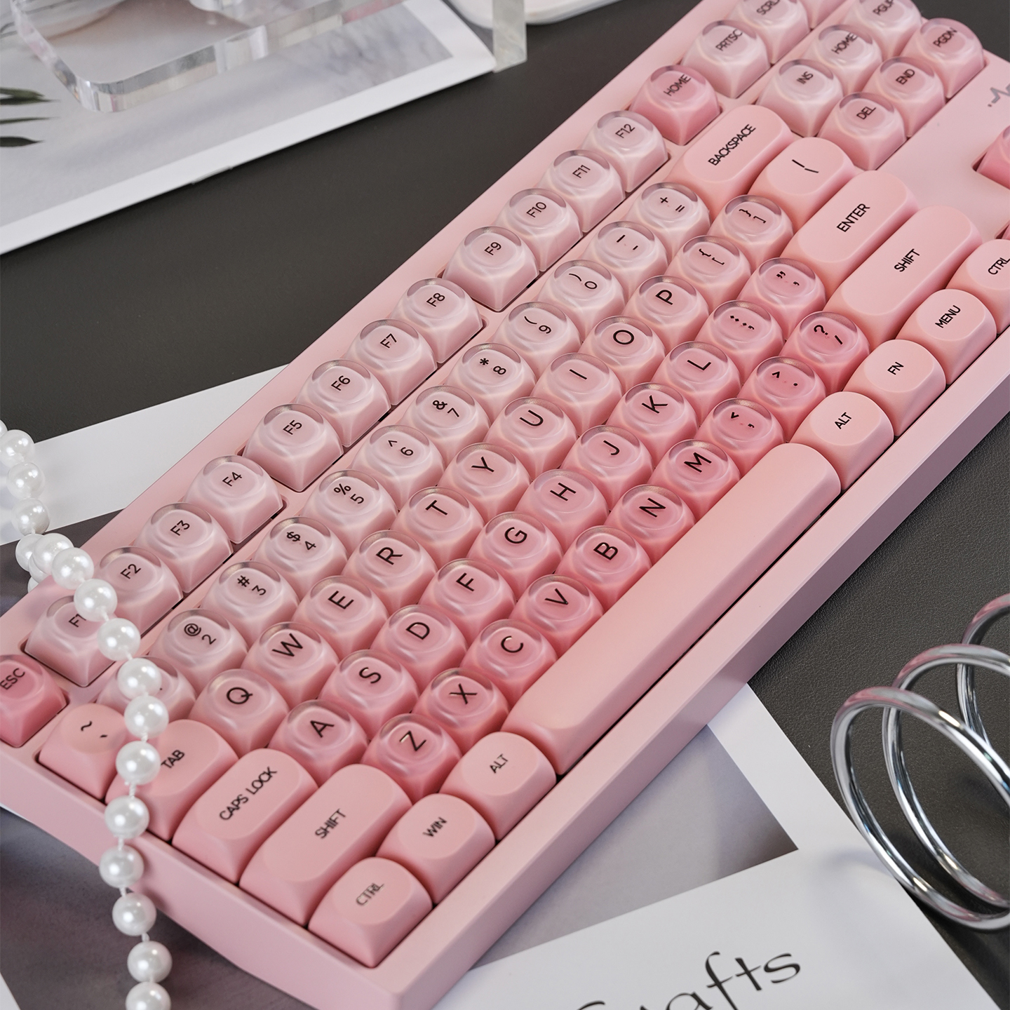 132 Klawisze Różbyć winnym Brzoskwiniowe Personalizowane podwójnie strzał PBT Keycapy Półprzezroczyste Keycapy PC Profil HOA robić Przełączników MX Klawiatura Mechaniczna