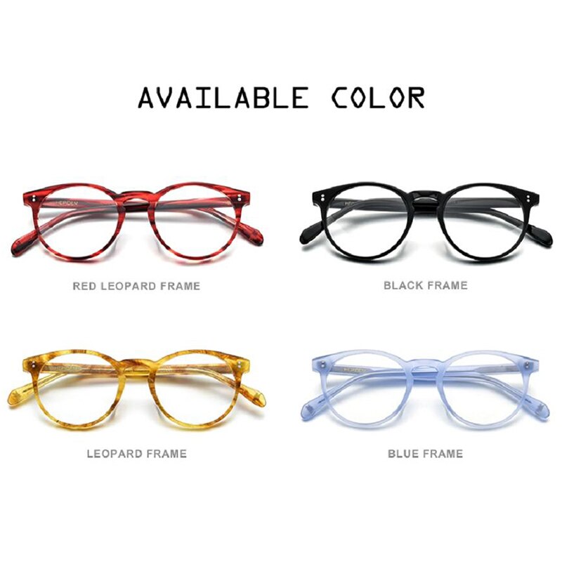 HEPIDEM Montura de gafas ópticas de acetato de para mujer Vintage gafas redondas para hombres gafas de prescripción de miopía gafas 9113