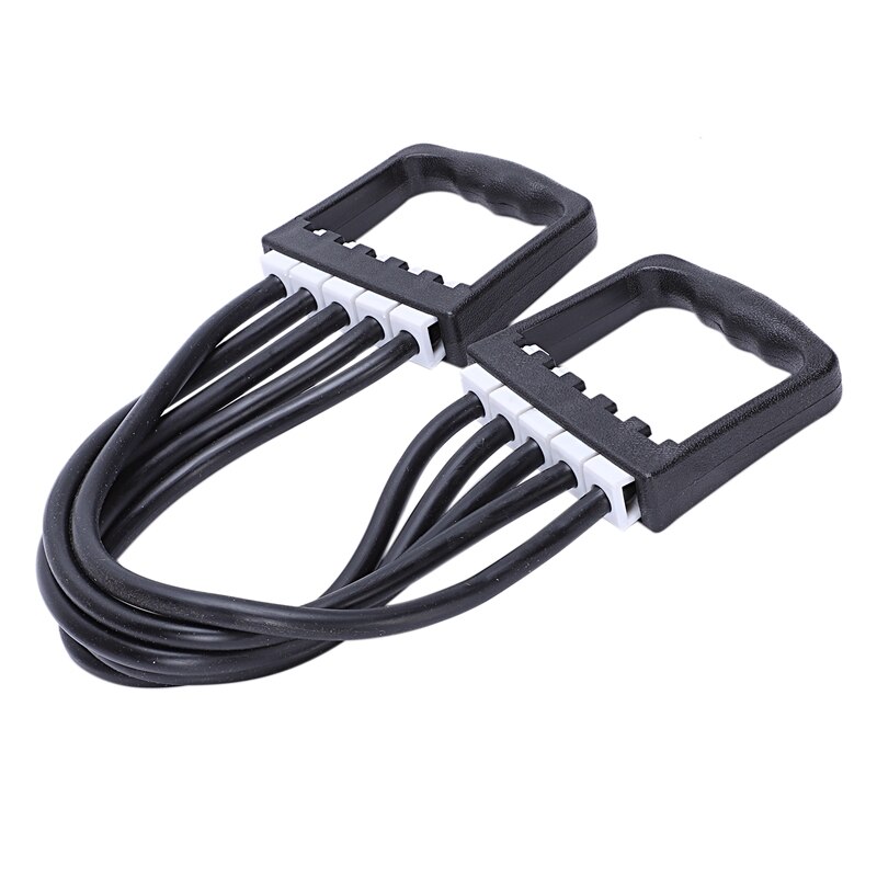 Black Portable Indoor Sports Supply Chest Expander Puller Exercise Fitness Resistance Elastic Cable Rope Tube Yoga 5 Resistance