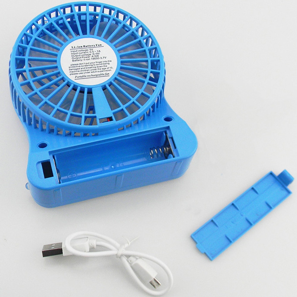 Zomer Draagbare Mini Ventilator 3 Speed Verstelbare Fans Voor Thuis OfficeDesk Bureau Reizen USB Oplaadbare Ventilator Met LED Licht Handheld
