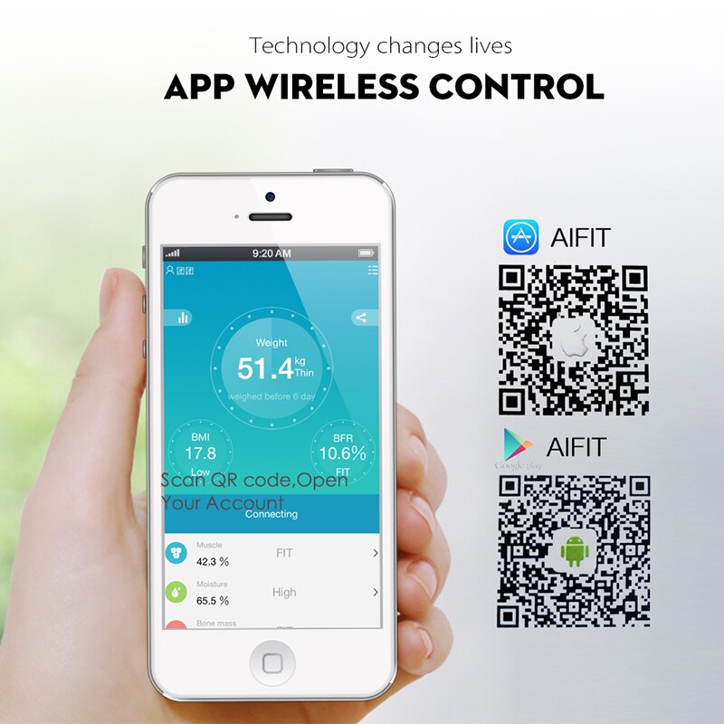 Bluetooth Scales Smart Wireless Digital Body Fat Scale Backlit Display Bathroom Weight Scale Precision Body Composition Analyzer