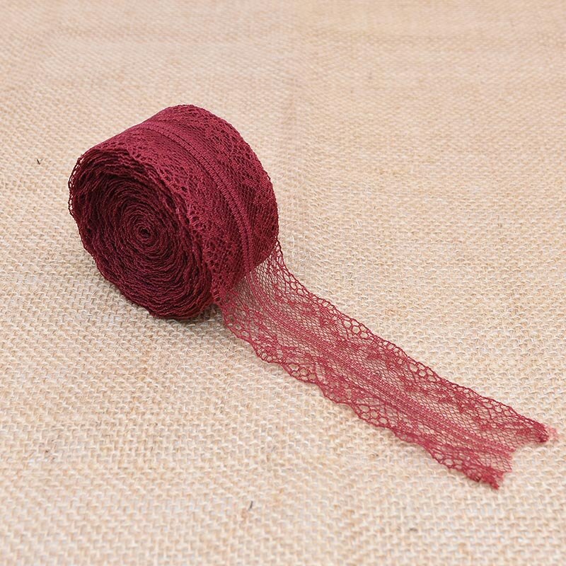 10 m/lot 4cm dentelle Tulle rouleau tissu bobine de mariage bricolage décoration bébé douche Tutu anniversaire décor fête fournitures décoratives: T06 Burgundy