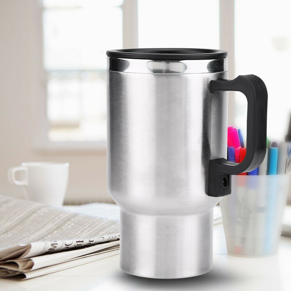 500ml 12v biluppvärmning av fordon i rostfritt stål vattenkopp vattenkokare kaffeuppvärmd mugg bil vattenkopp flaska mugg bil vattenkopp flaska