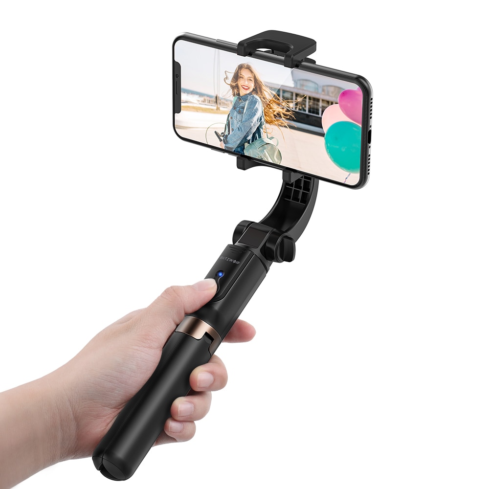 BlitzWolf Een-As Selfie Stick Handheld Gimbal Stabilizer bluetooth Afstandsbediening Statief Anti-schudden Automatische Balans Monopo