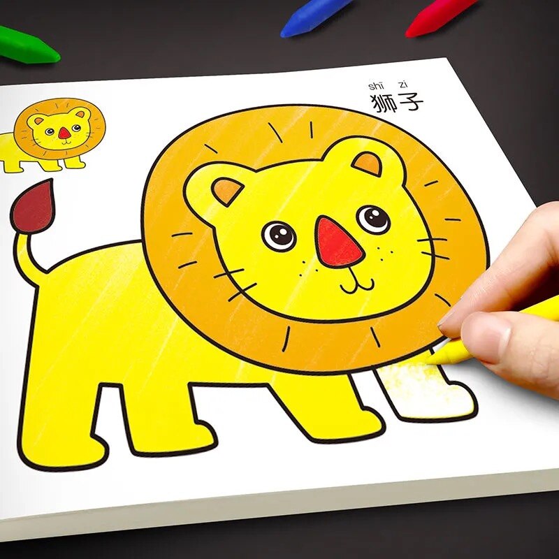 Watercolor Coloring Books Children's Drawing Kids Chinese Books Painting Students Learning Art Beginners Educational