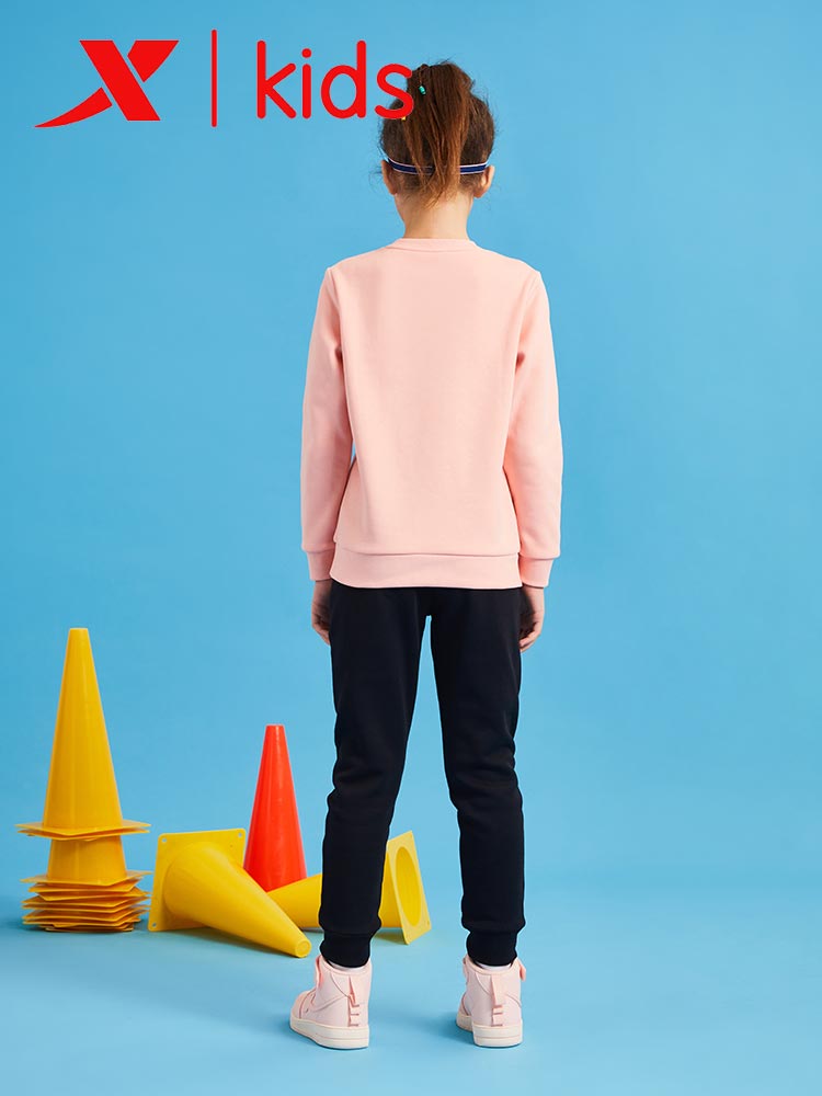 Xtep Kids Sweatshirt - Boys Girls Casual Pullover - Long Sleeve Loose Fit - Breathable