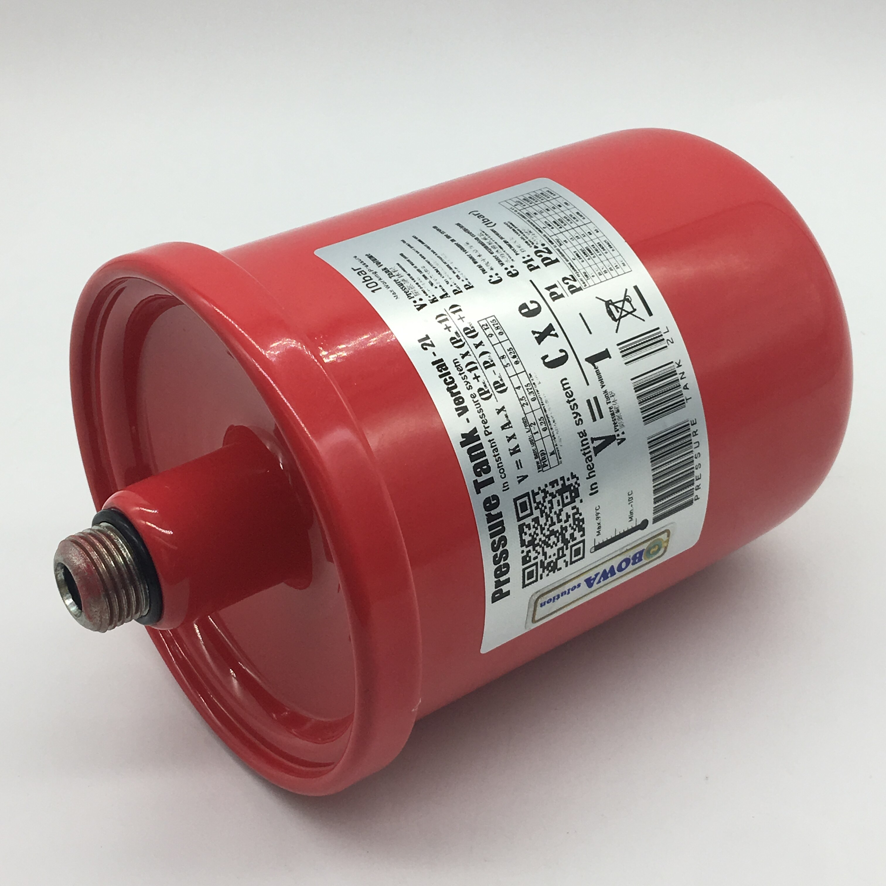 2L carbon steel horizontal or vertical pressure tank is suitable for small volume water chiller or wate temperature machines