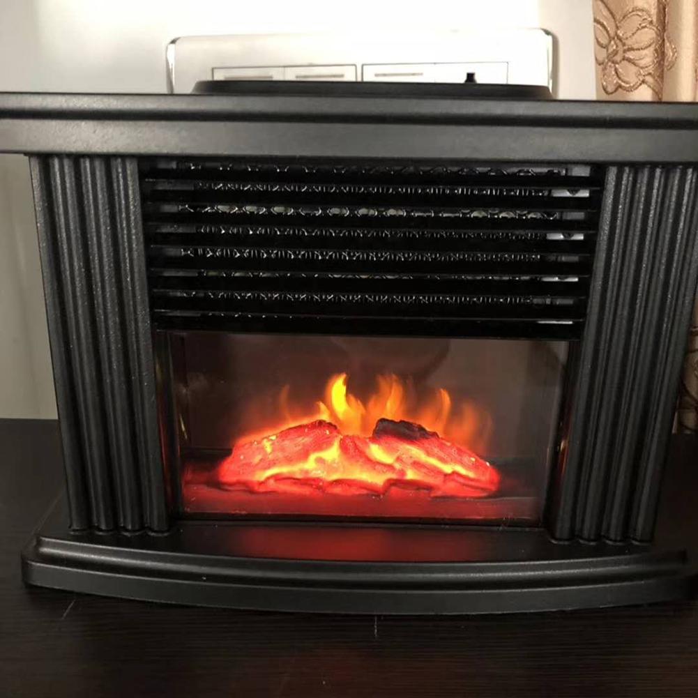 Mini Electric Fireplace Stove Heater Portable Tabletop Indoor Space Remote Control Heater Winter Warmer 1000W EU Plug