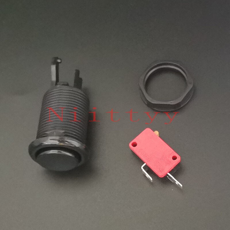 6pcs 28mm Mounting Hole Arcade push button American style 6 Color available For Arcade Game/Cocktail Happ: black