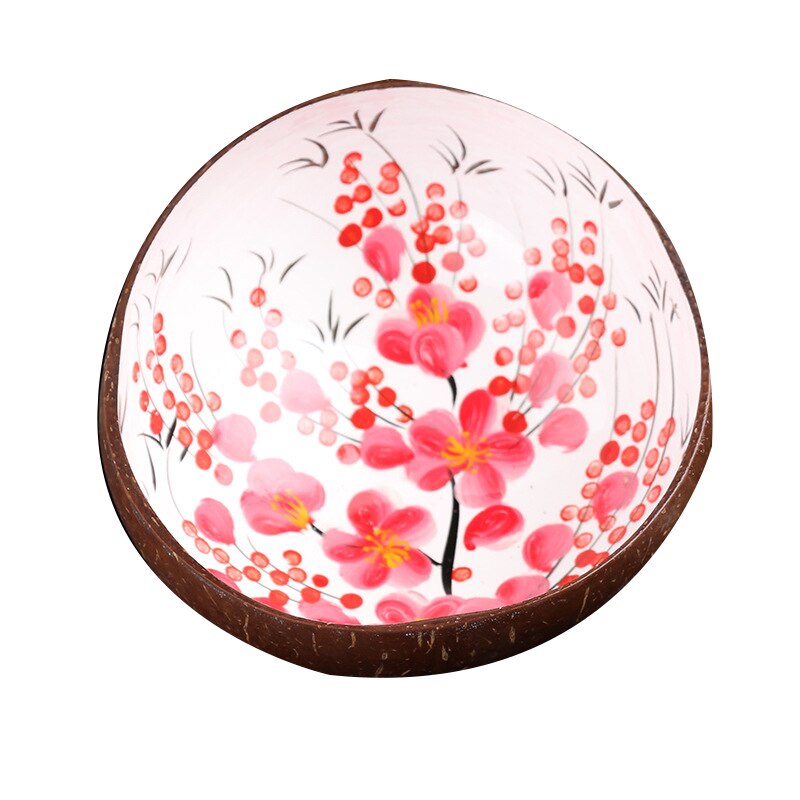 Bol Décoratif En Coque De Noix De Coco Naturel - Ø 13,5 Cm - Pour Bijoux, Clés, Bonbons - Motif Imprimé - 7
