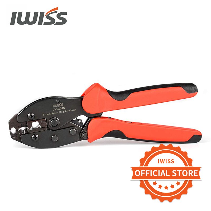 IWISS LY-2048 Ratchet Spark Plug Wire Crimper for Spark Plug Ignition Wire and Terminals Dia. 8.5mm crimping tools: Default Title