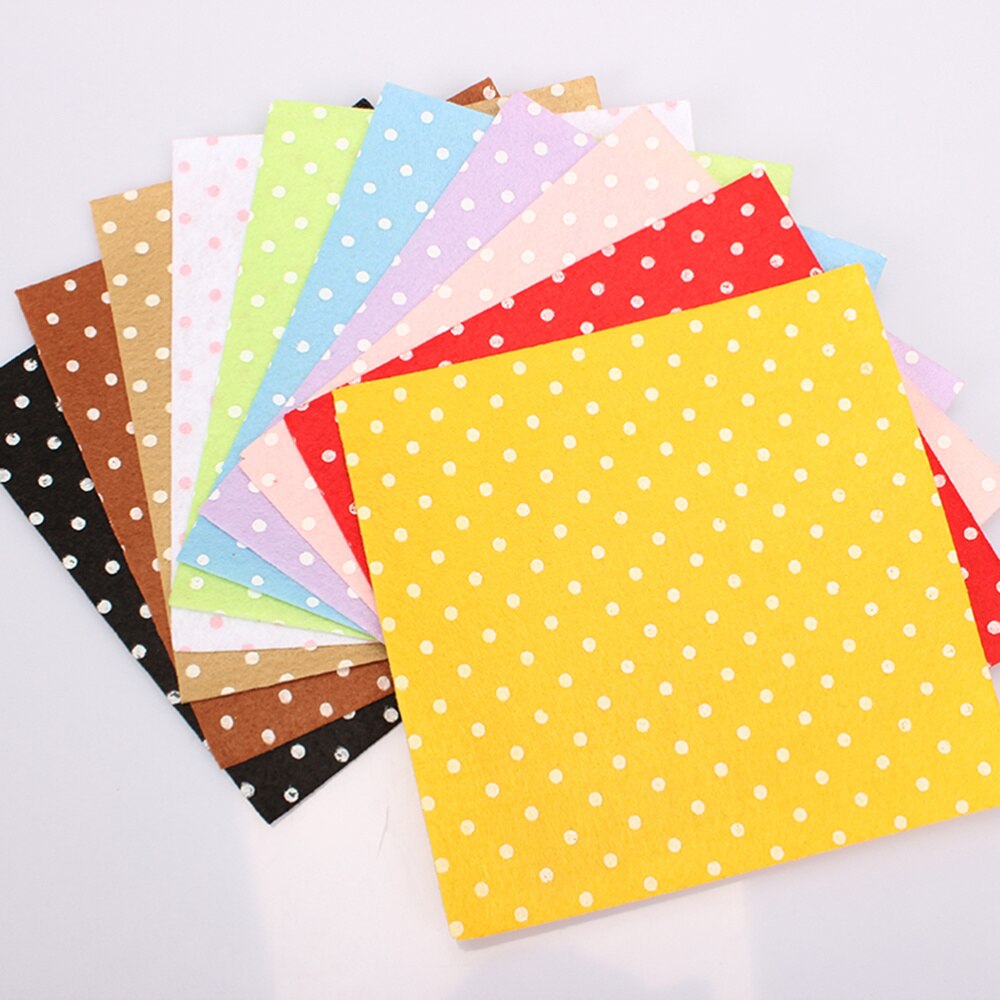 Tissus Non tissés 10 couleurs (15x15cm), 20 pièces, tissu artisanal à motifs de points bricolage bricolage d'enfants