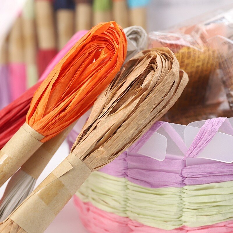 12pcs 10m Paper String Ribbon Natural Paper String Craft Cord Rope Raffia Paper Rope Durable for Arts Crafts DIY Wrapping