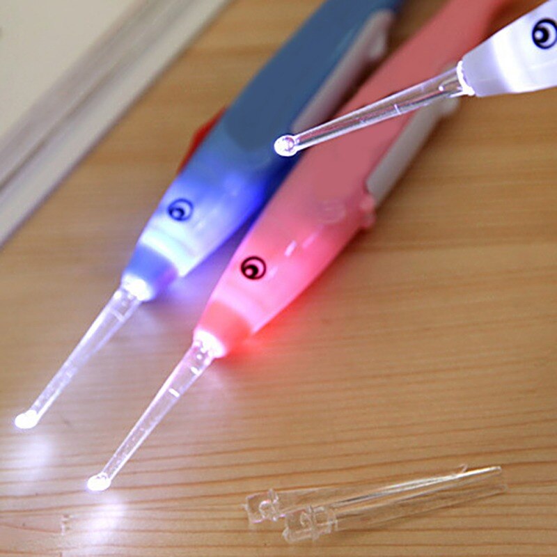 Baby Led Licht Oor Lepel Kind Care Oren Schoonmaken Oorsmeer Graven Lichtgevende Graven Oorschelp Cartoon Lepels: 2pcs