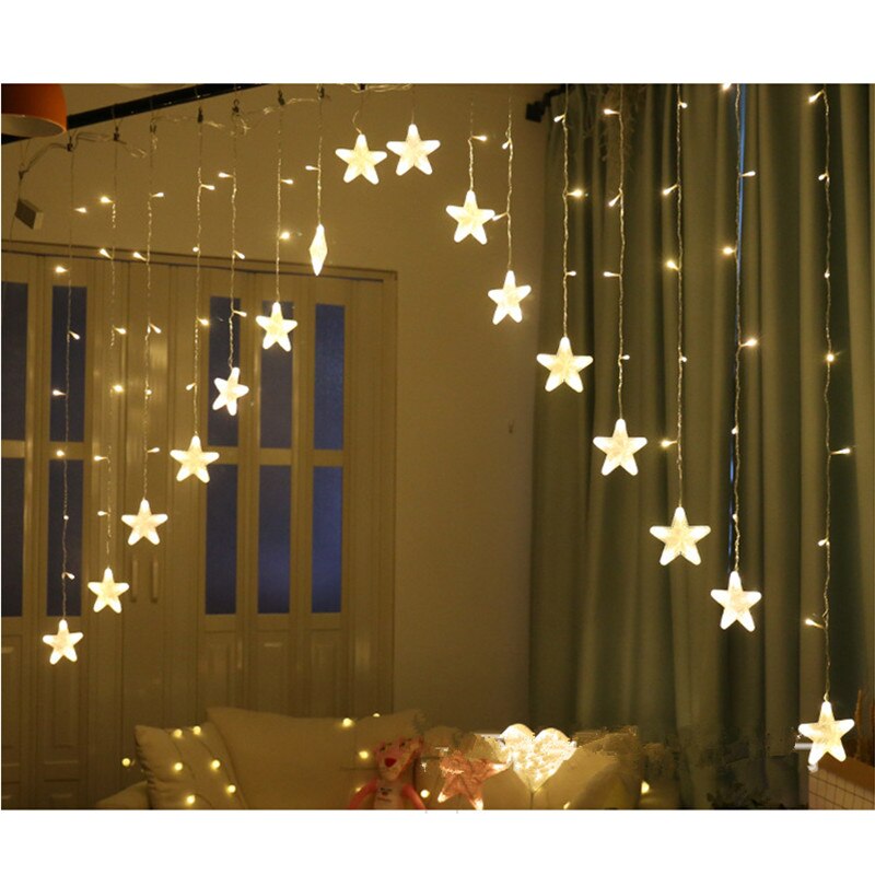 3M noël lumières 220V romantique fée étoile LED rideau chaîne éclairage pour la maison chambre mariage guirlande fête décoration: Warm White