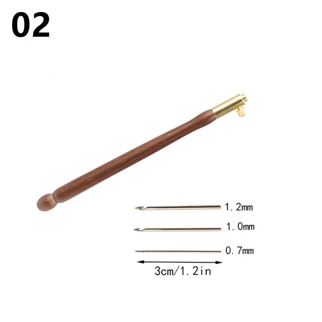 1 Set Embroidery Punch Needle Interchangeable Embroidery Cross Stitch Hoop Crochet Hooks Crochet Tool for Diy: 02