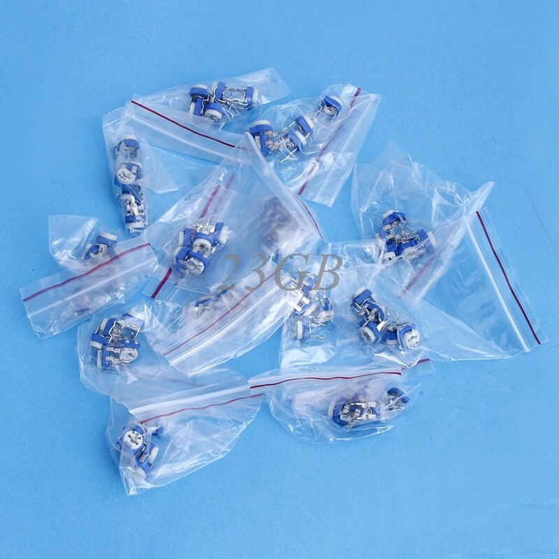 13 valores Trimpot Resistor Variável Potenciômetro Variedade Box Kit 65 PÇS/SET D01