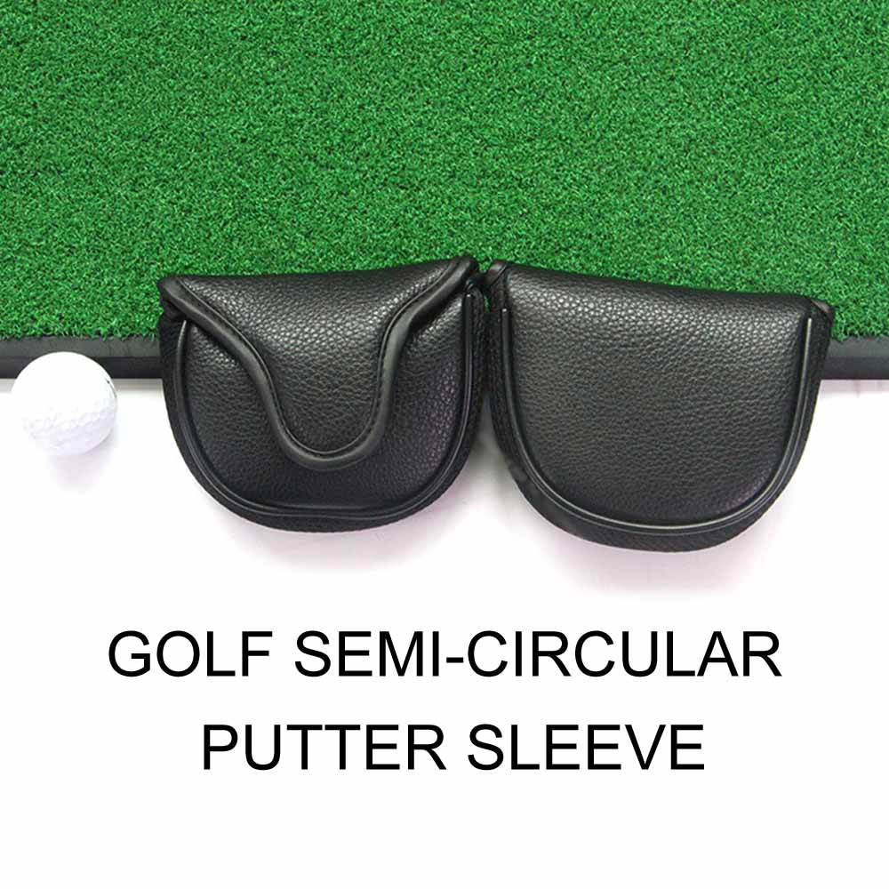 Golf Pusher Sleeve PU Leather Golf Putter Cover Universal Semi-circular Easy Clean Practical Lightweight Protection Waterproof