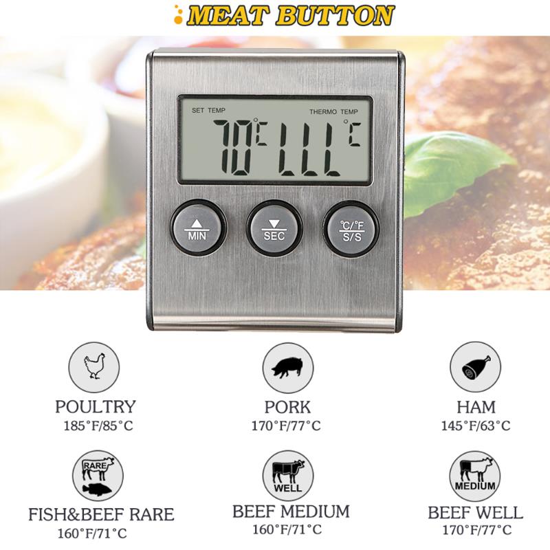 Roestvrijstalen Naald Koken Thermometer Probe Thermometer Economische Duurzaam Meten Oven Voedsel Thermometer Draagbare Keuken