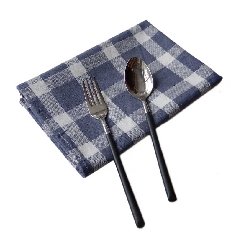 6 stk/parti editerran stof bord serviet stribe hjem bryllup fest køkken fade servietter bord dekorativt lommetørklæde håndklæde: D