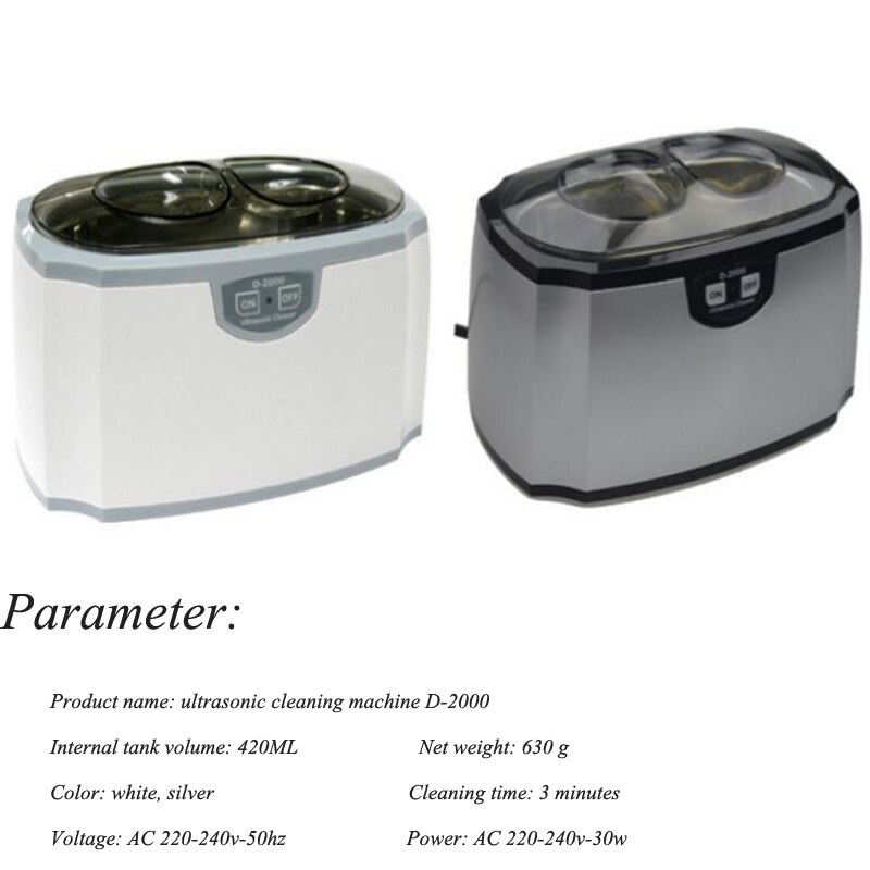 Mini Small Household Ultrasonic Cleaning Machine Ultrasonic Glasses Watch Small Jewelry Cleaning Equipment Cleaner D-2000