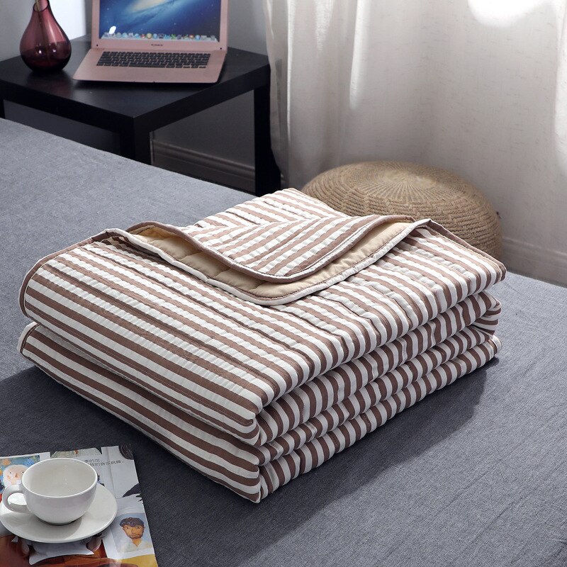 Vasket bomuld utrykt plaid sommerkøler hudvenlig børneklimaanlæg sommer tynd quilt quilt kerne  lb62702: 180 x 200 cm / Multi