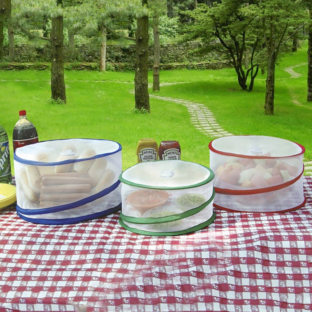 Collapsible Mesh Food Covers Large Pop-Up Mesh Screen Protect Food Cover Tent Dome Net Umbrella Picnic Food Protector