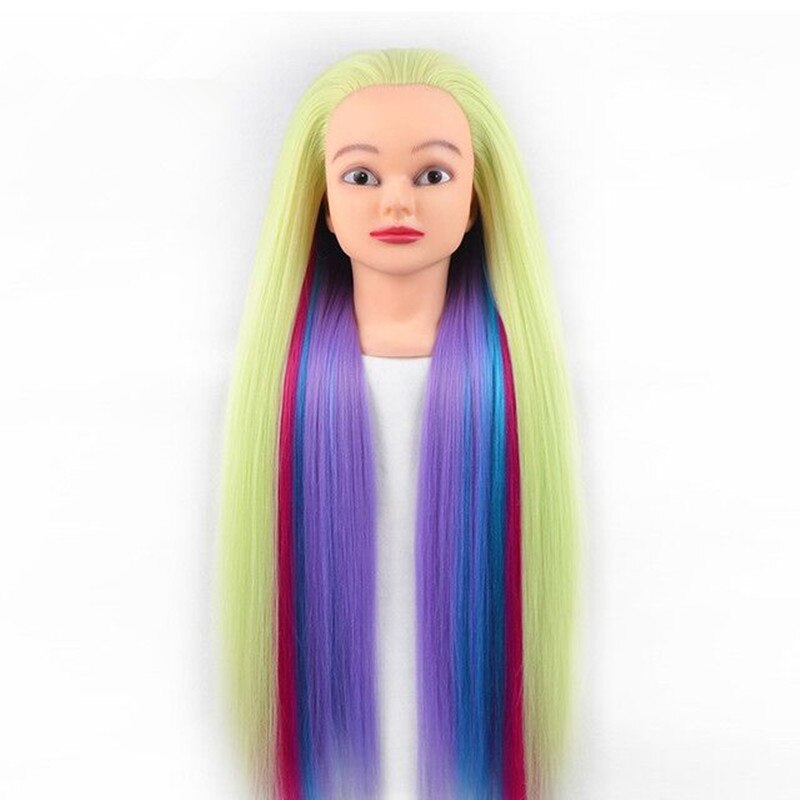 65cm syntetiske utstillingsdukkehoder for frisyrer treningsdukke med langt hår dukkedukke for frisørhode frisørdukke: Default Title